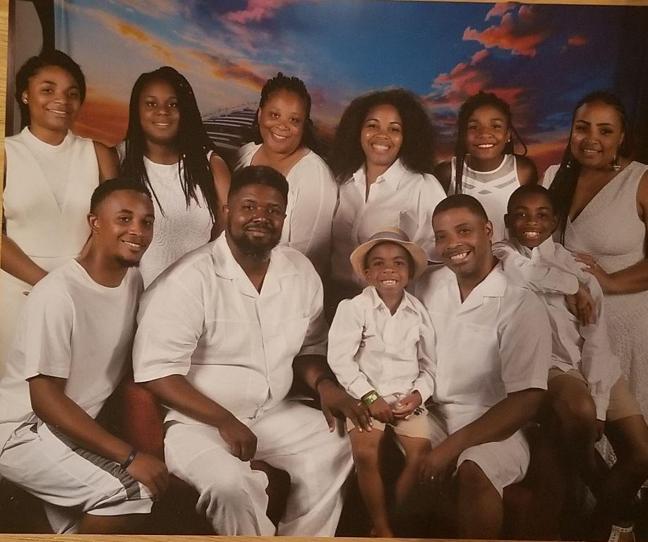 The children and grandchildren of Gwendolyn Willis Scott, daughter of Eunice Willis Springs, granddaughter of Ella Daniel Springs, and great-granddaughter of Savannah Jay Daniel (missing Chantelle, Cairo, and Troy Marcus along with Gabriella Hester)